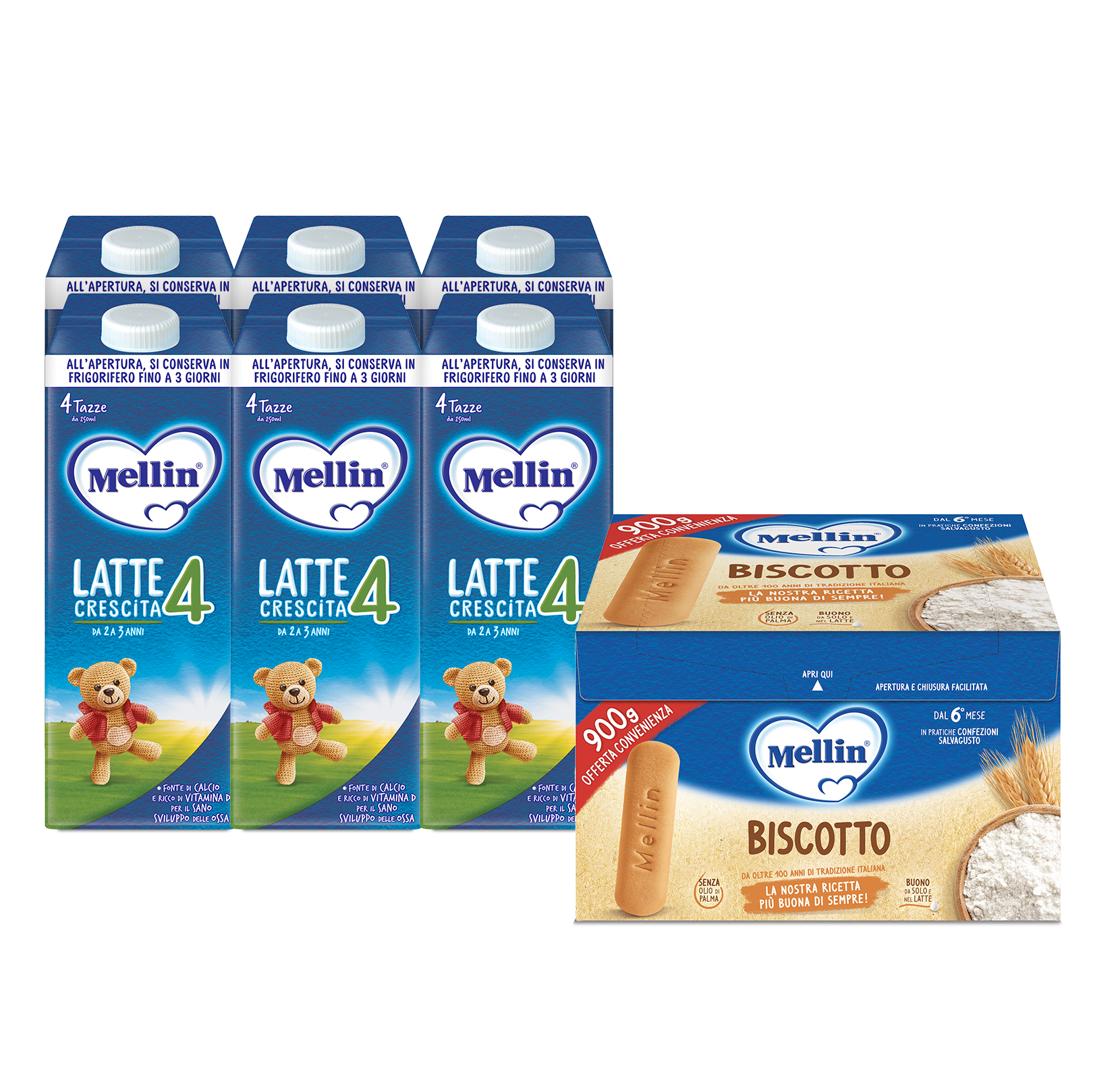 Biscotto - Latte Mellin Liquido 3 6 litri + Biscotto Classico 900 g
