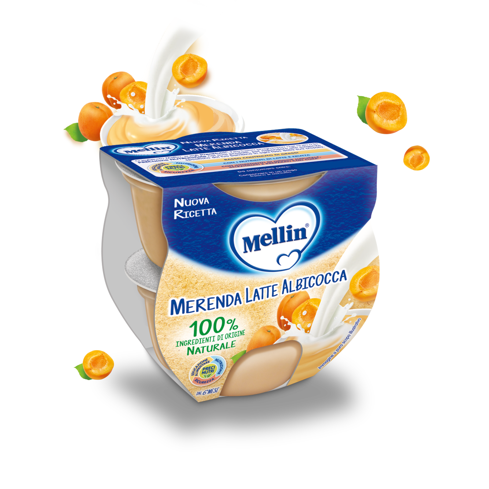 Merenda latte e albicocca Confezione da 100 g | Mellin