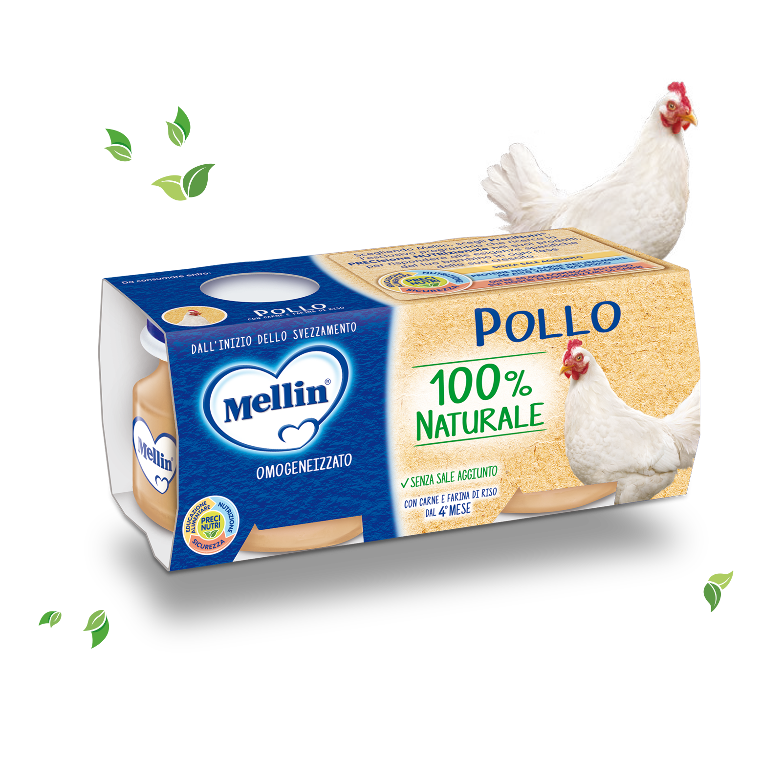 Pollo Confezione da 160 g ℮ (2 vasetti x 80 g) | Mellin