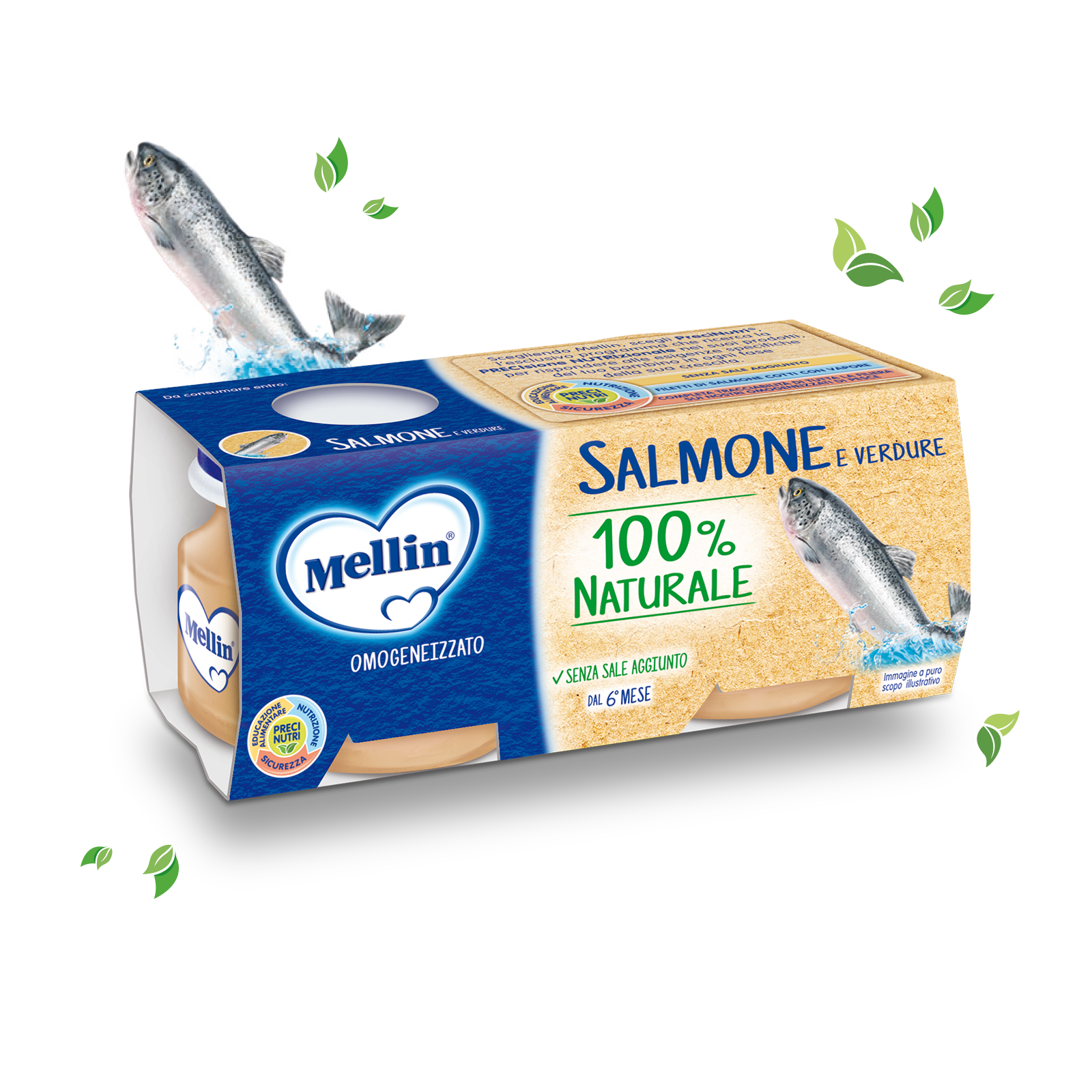 Salmone Confezione da 160 g ℮ (2 vasetti x 80 g) | Mellin