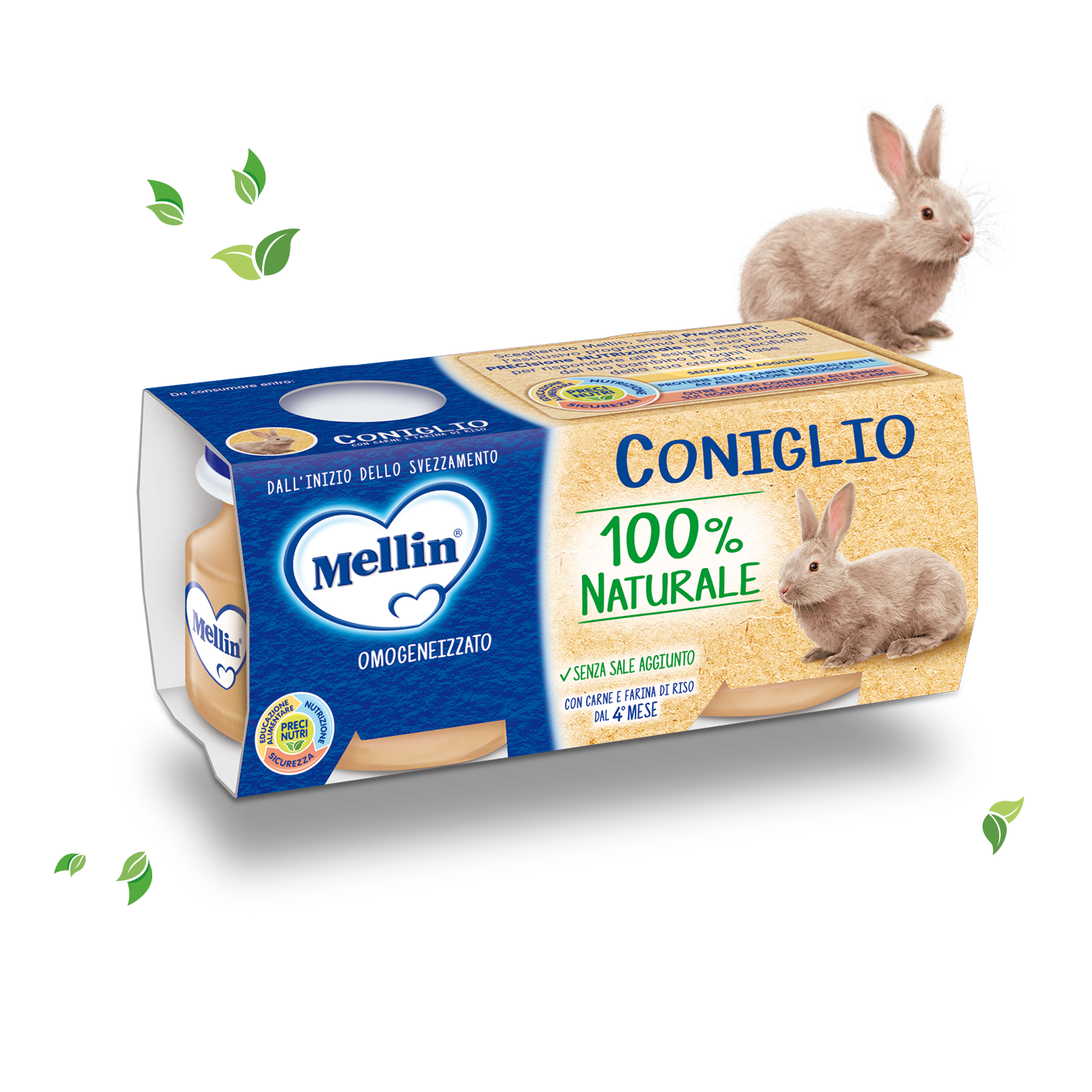 Coniglio Confezione da 160 g ℮ (2 vasetti x 80 g) | Mellin