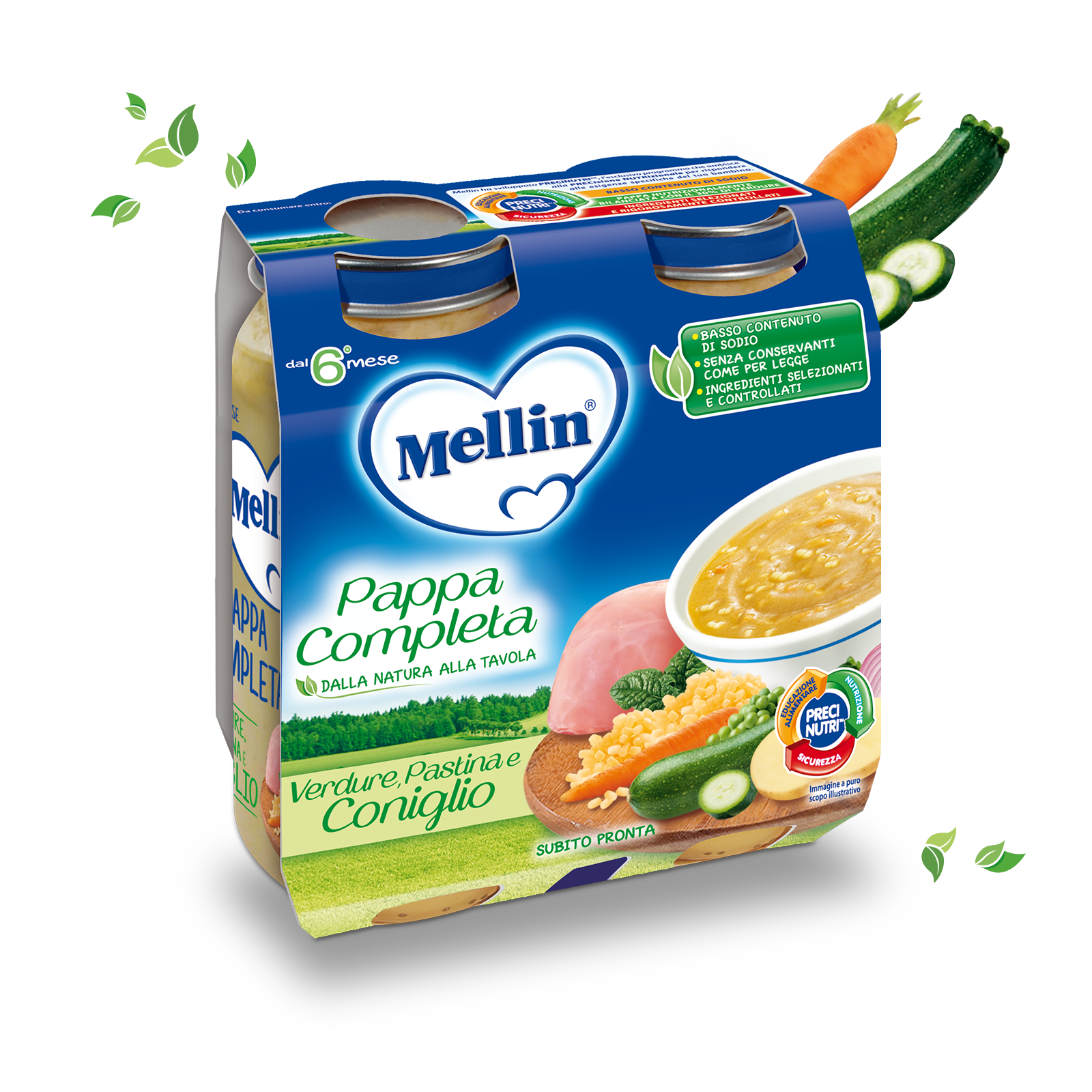 Pappa Completa Verdure Pastina Coniglio | Mellin