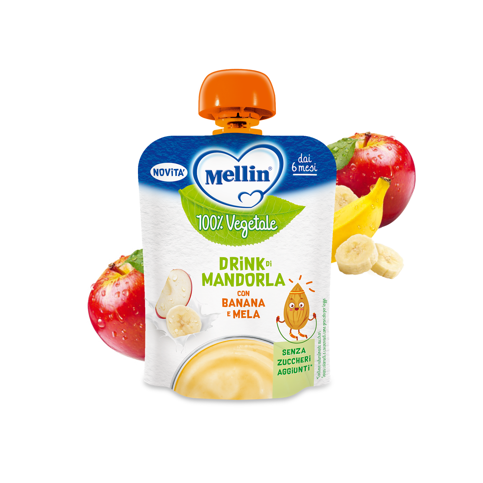 Merende Frutta - Merenda 100% Vegetale con drink di mandorla, banana e mela