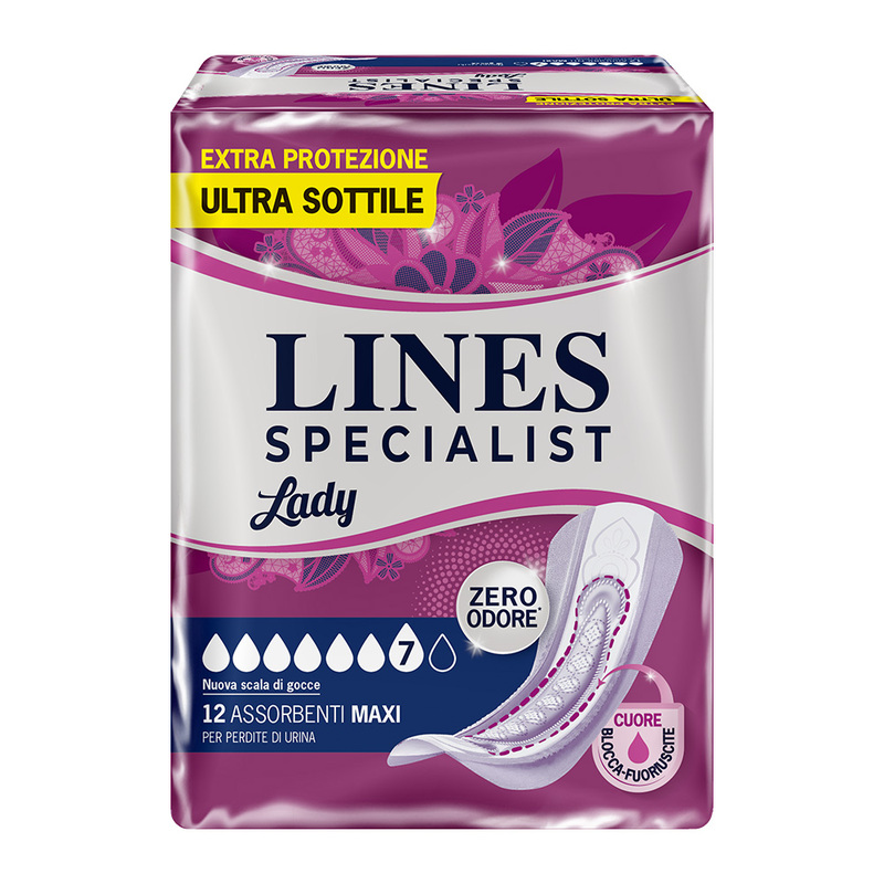 Acquista online Lines Specialist MaxiUltra Mini | Linea prodotto Medie e Alte per donna. Lines Specialist, prodotti per perdite di urina Assorbenti Femminili Lady Maxi