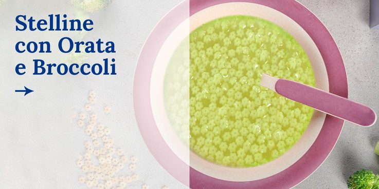 ricetta Stelline con Orata e Broccoli