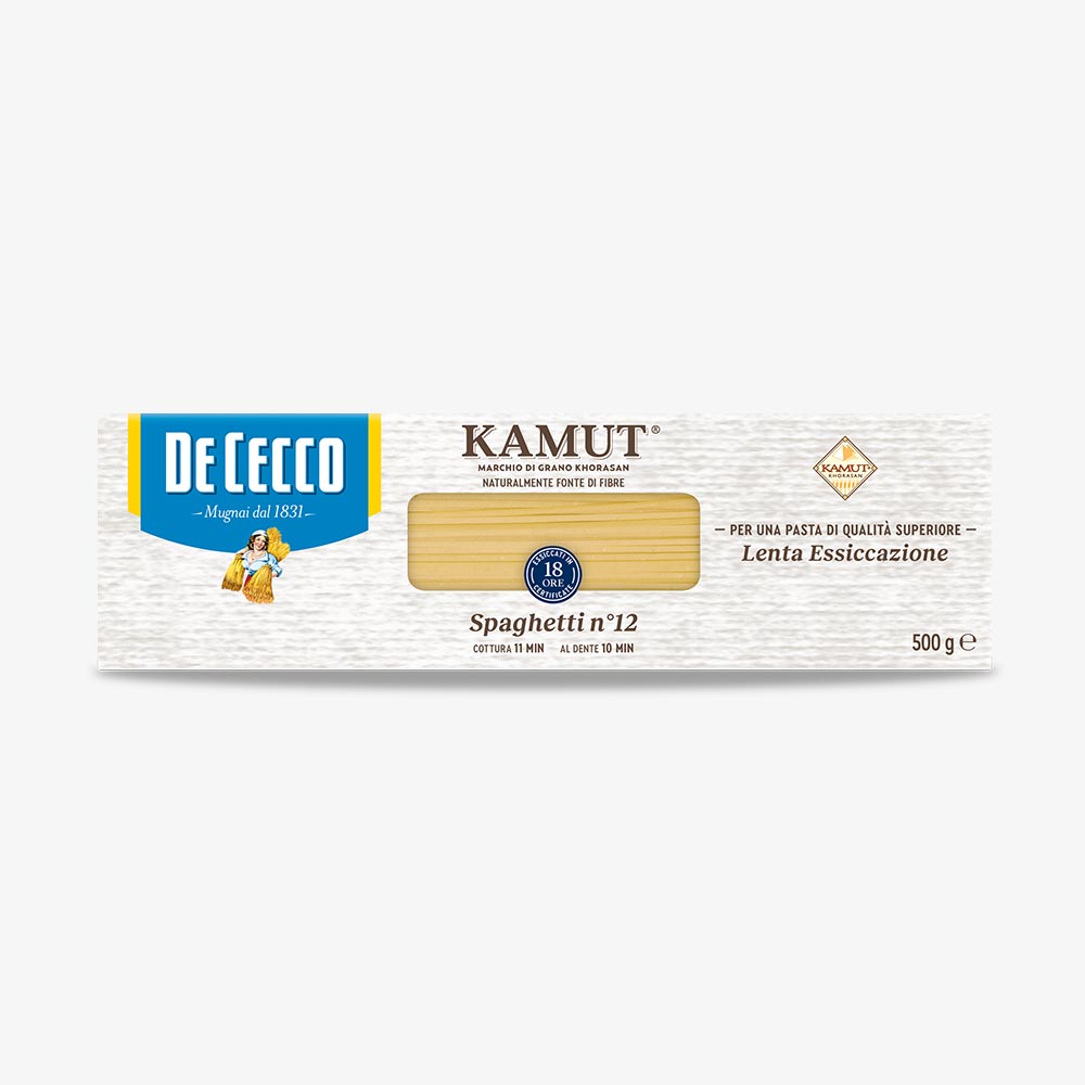 Pasta Kamut - Spaghetti n° 12 KAMUT® marchio di grano khorasan, De Cecco